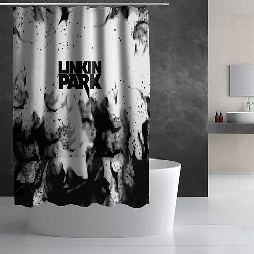 Шторка для ванной Linkin park огненный дым рок / 3D-принт – фото 2