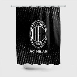 Шторка для душа AC Milan с потертостями на темном фоне, цвет: 3D-принт