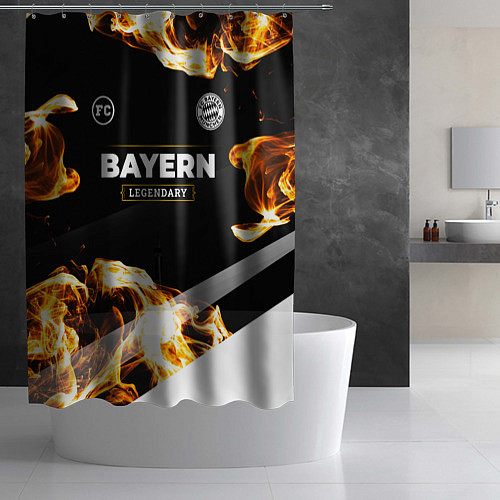 Шторка для ванной Bayern legendary sport fire / 3D-принт – фото 2