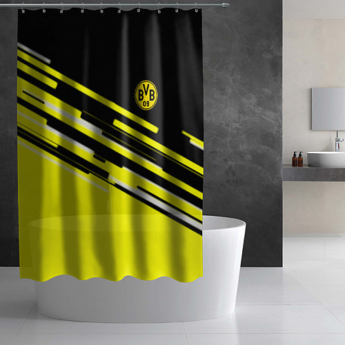 Шторка для ванной Borussia текстура спорт / 3D-принт – фото 2