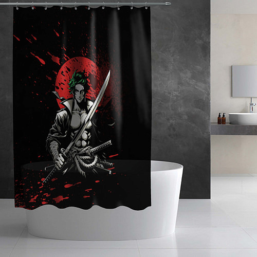 Шторка для ванной Ван пис - Зоро самурай / 3D-принт – фото 2