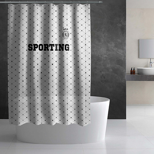 Шторка для ванной Sporting sport на светлом фоне посередине / 3D-принт – фото 2