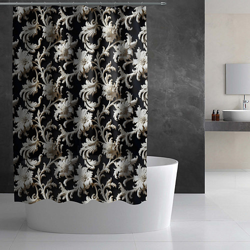 Шторка для ванной Узор в стиле барокко / 3D-принт – фото 2
