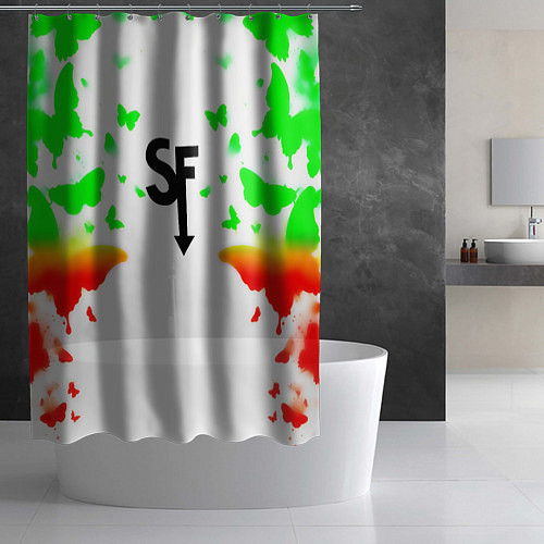 Шторка для ванной Sally face бабочки / 3D-принт – фото 2