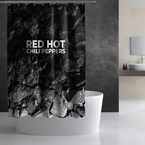 Шторка для ванной Red Hot Chili Peppers black graphite / 3D-принт – фото 2