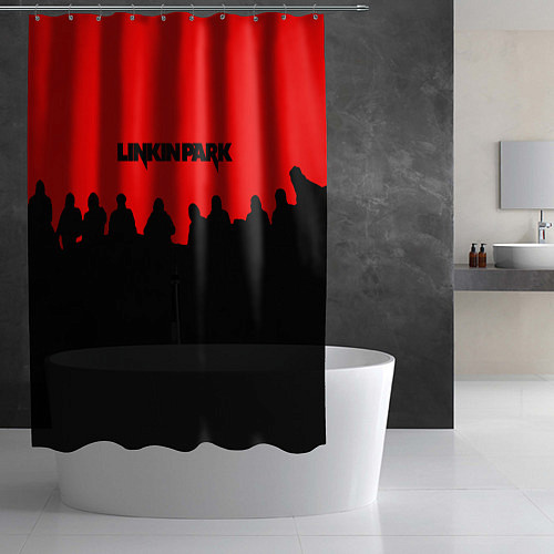 Шторка для ванной Linkin park rock team / 3D-принт – фото 2