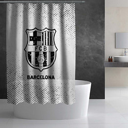 Шторка для душа Barcelona с потертостями на светлом фоне, цвет: 3D-принт — фото 2