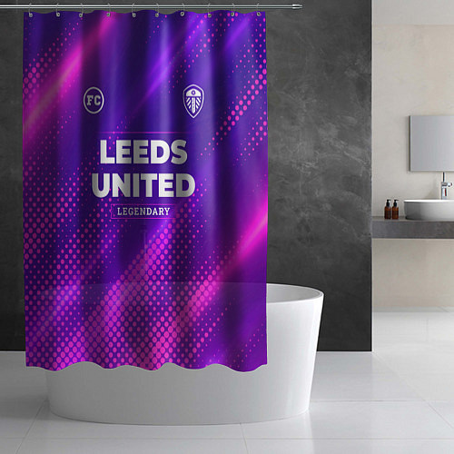 Шторка для ванной Leeds United legendary sport grunge / 3D-принт – фото 2