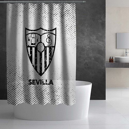 Шторка для ванной Sevilla с потертостями на светлом фоне / 3D-принт – фото 2