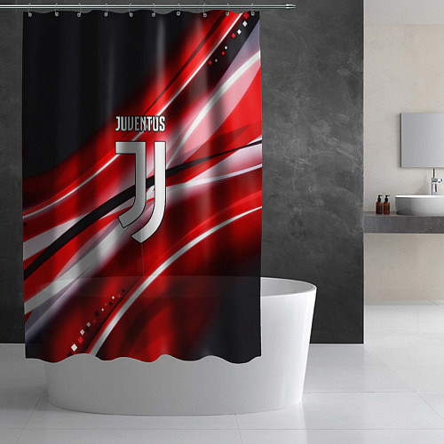 Шторка для ванной Juventus geometry sport line / 3D-принт – фото 2