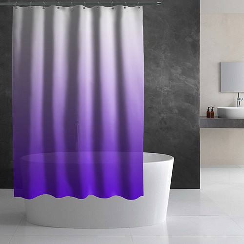 Шторка для ванной Бело-сиренево-синий градиент / 3D-принт – фото 2