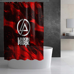 Шторка для душа Linkin park красный огонь, цвет: 3D-принт — фото 2