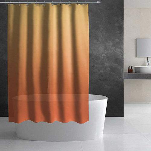 Шторка для ванной Градиент солнечный жёлто-оранжевый приглушённый / 3D-принт – фото 2
