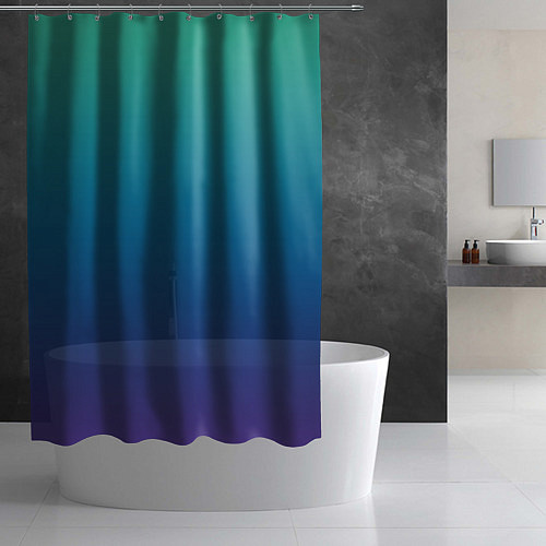 Шторка для ванной Градиент зелёно-фиолетовый / 3D-принт – фото 2