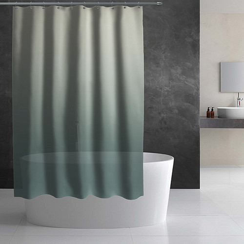 Шторка для ванной Серо-зелёный приглушённый градиент / 3D-принт – фото 2