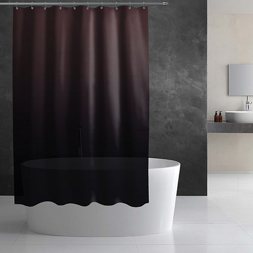 Шторка для ванной Градиент тёмный бордовый / 3D-принт – фото 2
