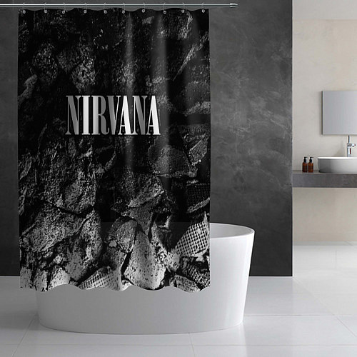 Шторка для ванной Nirvana black graphite / 3D-принт – фото 2