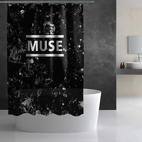 Шторка для ванной Muse black ice / 3D-принт – фото 2