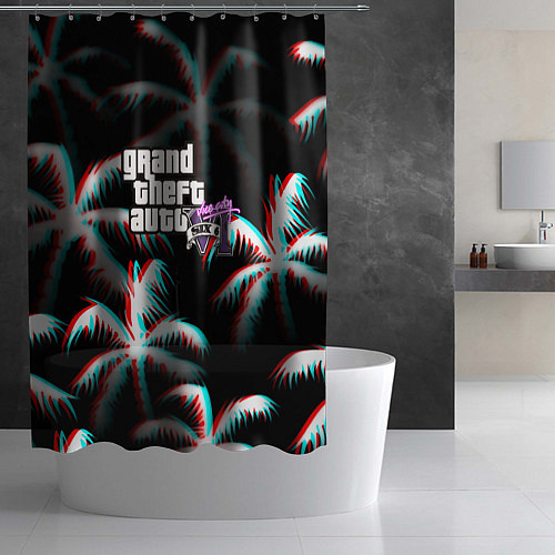 Шторка для ванной GTA 6 vice city glitch / 3D-принт – фото 2