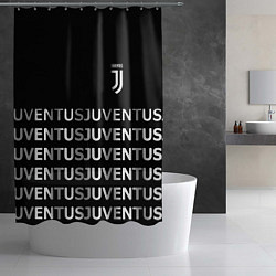 Шторка для душа Juventus pattern fc club steel, цвет: 3D-принт — фото 2