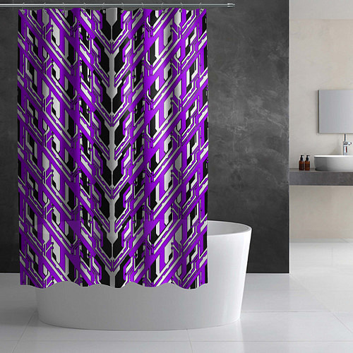 Шторка для ванной Фиолетовая техно броня / 3D-принт – фото 2
