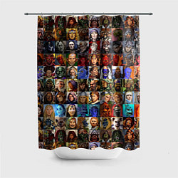 Шторка для душа Портреты всех героев, цвет: 3D-принт
