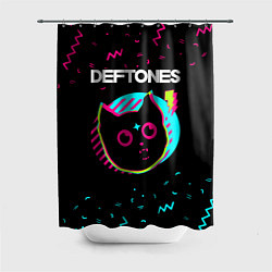 Шторка для душа Deftones - rock star cat, цвет: 3D-принт