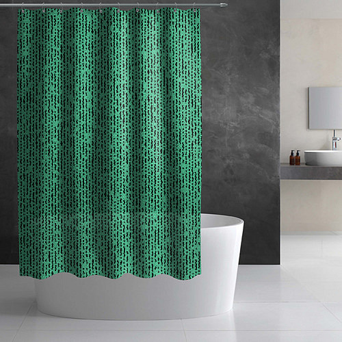Шторка для ванной Мозаика нефритовый зелёный / 3D-принт – фото 2