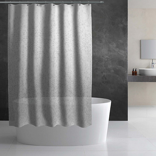Шторка для ванной Серо-белый паттерн мелкая мозаика / 3D-принт – фото 2