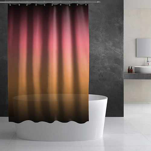 Шторка для ванной Градиент затемнённый розово-жёлтый / 3D-принт – фото 2