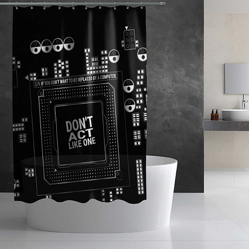 Шторка для ванной Электросхема с надписью: dont act like one / 3D-принт – фото 2
