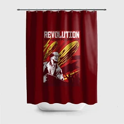 Шторка для душа Народная революция с Лениным, цвет: 3D-принт