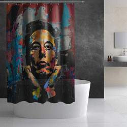Шторка для душа Илон Маск граффити портрет, цвет: 3D-принт — фото 2