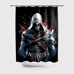 Шторка для душа Assassins creed мазки красок, цвет: 3D-принт