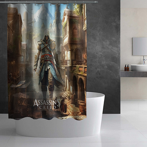 Шторка для ванной Assassins creed старый город / 3D-принт – фото 2