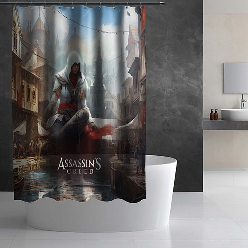 Шторка для ванной Assassins creed poster game / 3D-принт – фото 2