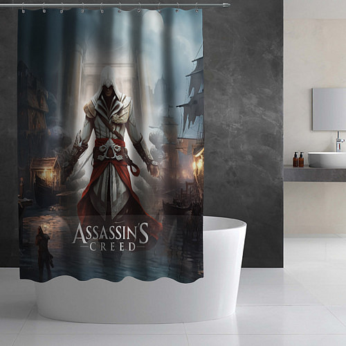 Шторка для ванной Assassins creed poster game / 3D-принт – фото 2