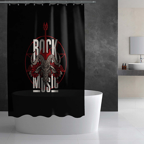 Шторка для ванной Рок музыка - тяжёлый рок / 3D-принт – фото 2