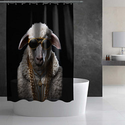 Шторка для душа Богатый баран в цепях, цвет: 3D-принт — фото 2