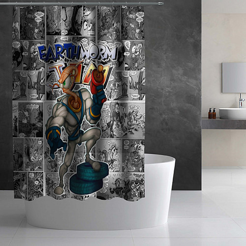 Шторка для ванной Jim comix / 3D-принт – фото 2