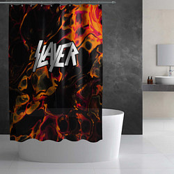 Шторка для душа Slayer red lava, цвет: 3D-принт — фото 2
