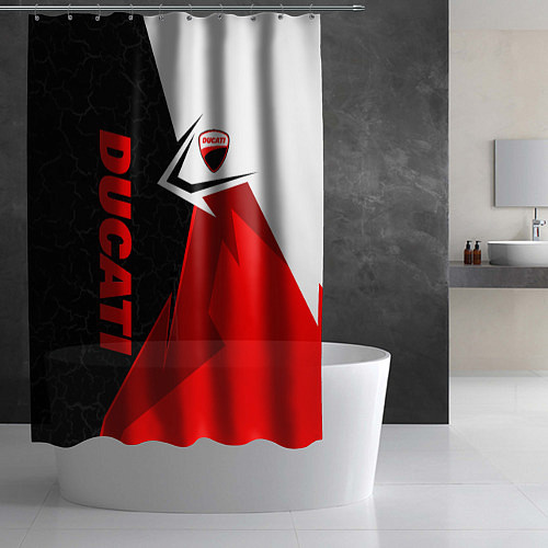 Шторка для ванной Ducati moto - красная униформа / 3D-принт – фото 2