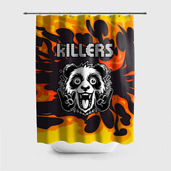 Шторка для душа The Killers рок панда и огонь, цвет: 3D-принт
