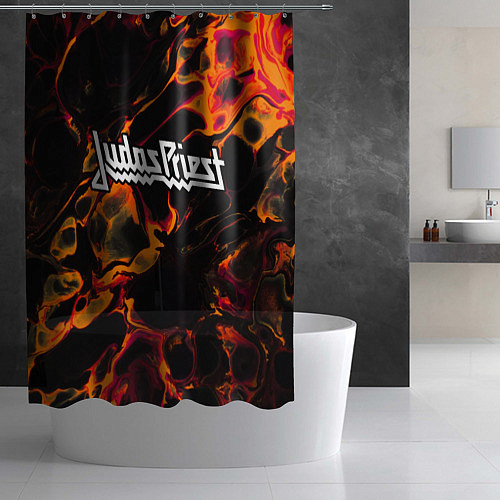 Шторка для ванной Judas Priest red lava / 3D-принт – фото 2