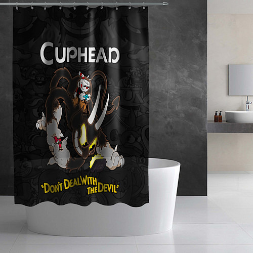 Шторка для ванной Cuphead - devil play game / 3D-принт – фото 2