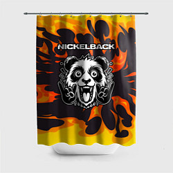 Шторка для душа Nickelback рок панда и огонь, цвет: 3D-принт