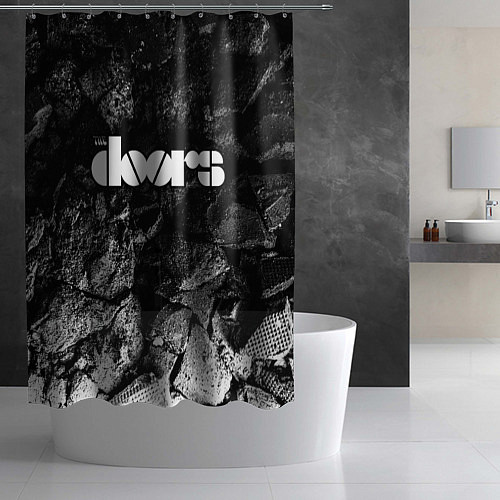Шторка для ванной The Doors black graphite / 3D-принт – фото 2