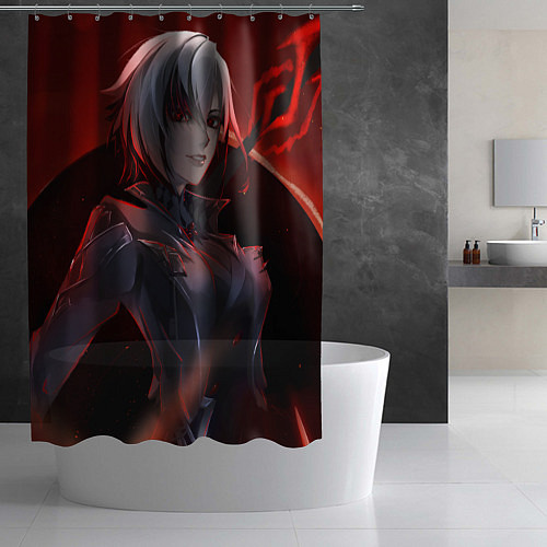Шторка для ванной Genshin Impact Арлекино red / 3D-принт – фото 2