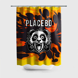 Шторка для душа Placebo рок панда и огонь, цвет: 3D-принт