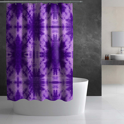 Шторка для ванной Тай дай фиолетовый / 3D-принт – фото 2